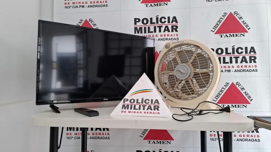 Polícia Militar  de Andradas prende autor de furto e recupera materiais