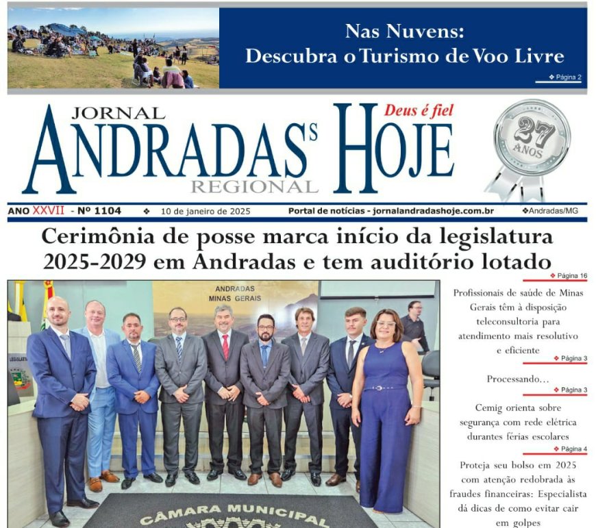 Jornal Andradas Hoje - Edição 1104 - 10 de janeiro de 2025.