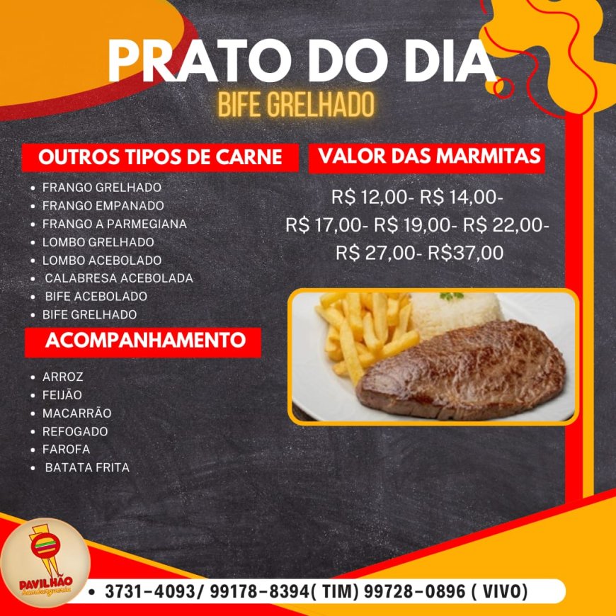 Prato do dia-Pavilhão