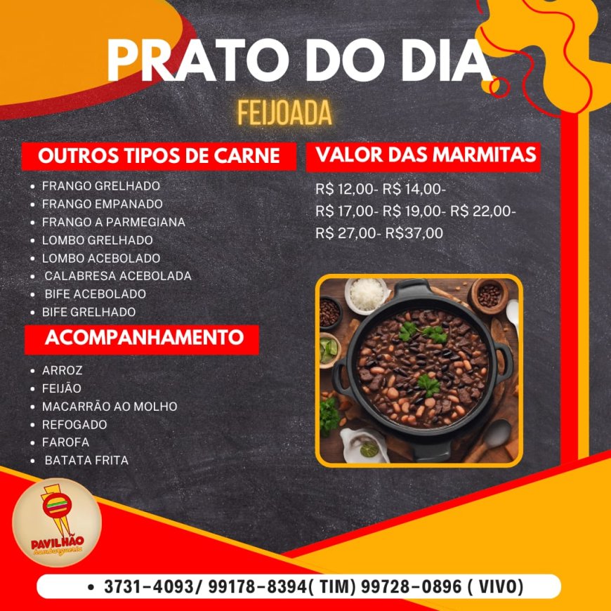 CARDÁPIO DO DIA-PAVILHÃO