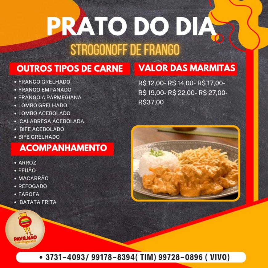 PRATO DO DIA - PAVILHÃO
