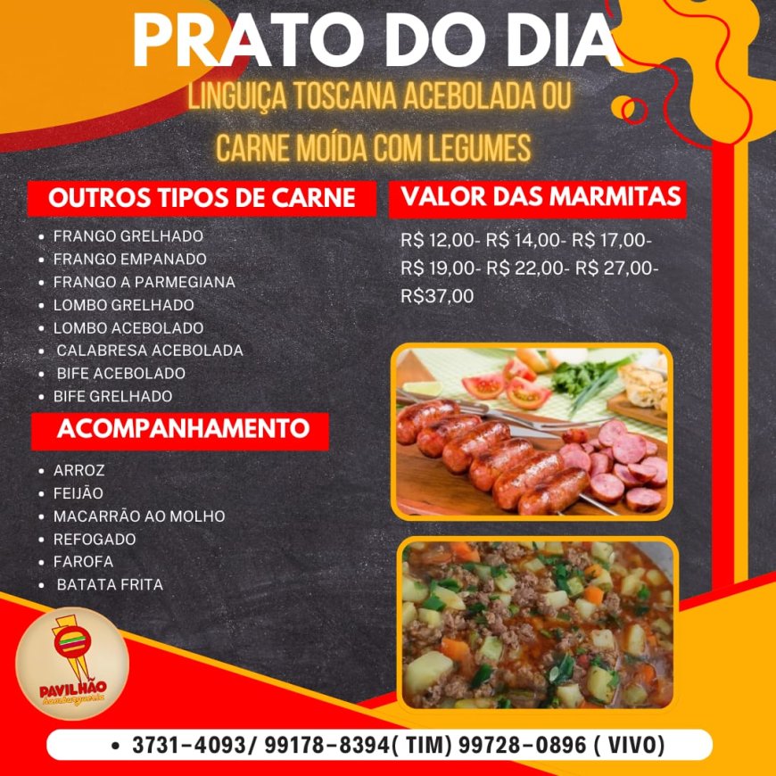 PRATO DO DIA - PAVILHÃO