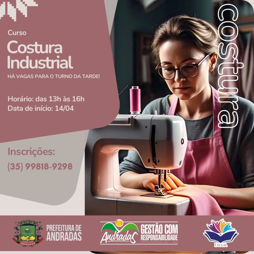 Curso Costura Industrial em Andradas