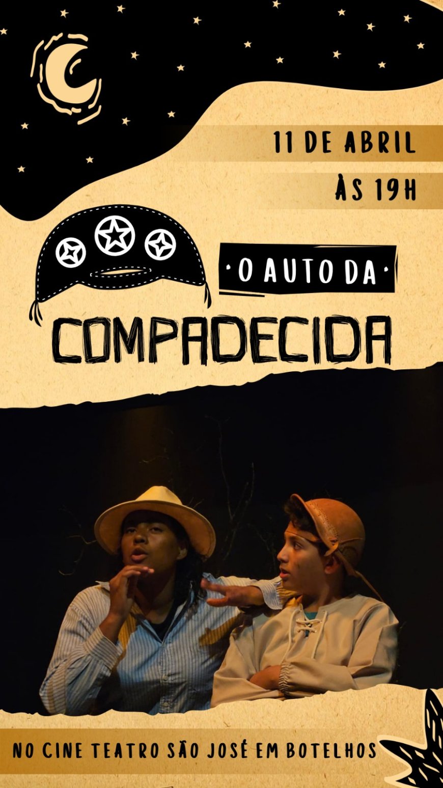 Clássico “O Auto da Compadecida” será apresentado gratuitamente em Botelhos nesta sexta-feira