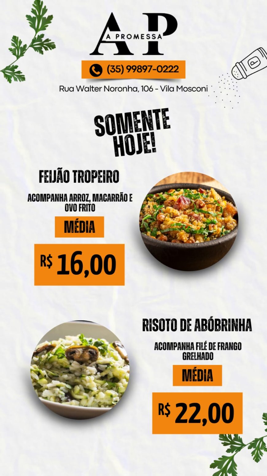 PRATO DO DIA - A PROMESSA