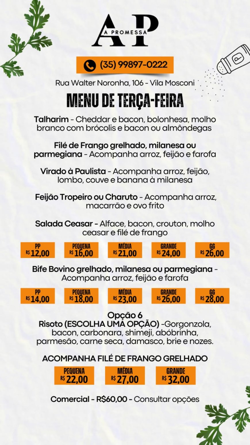PRATO DO DIA - A PROMESSA