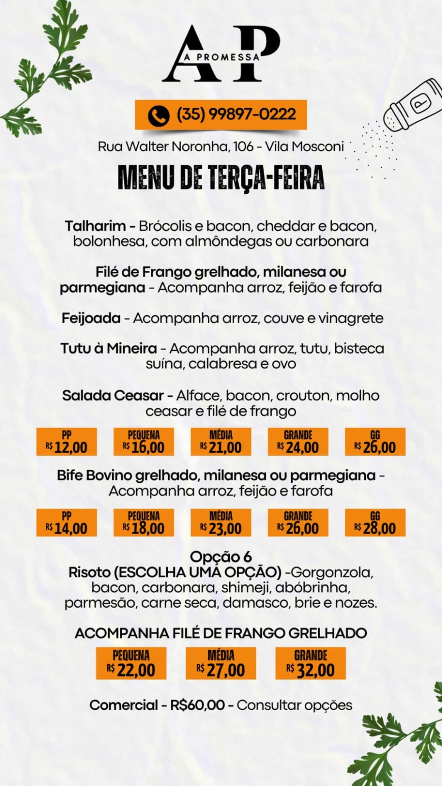 PRATO DO DIA - A PROMESSA
