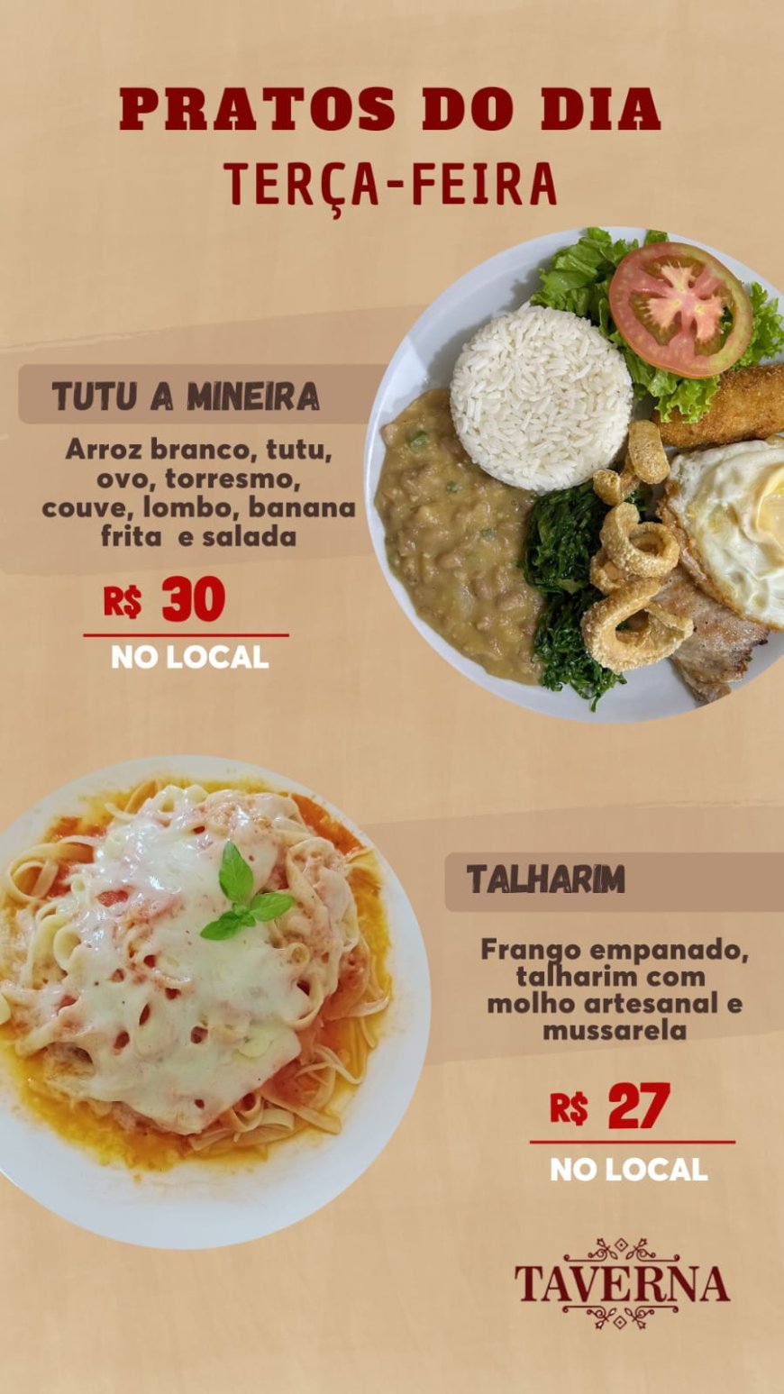 PRATO DO DIA - TAVERNA