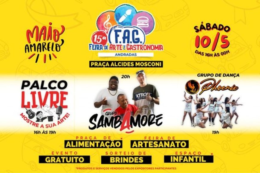 Andradas realiza 15ª Feira de Arte e Gastronomia neste sábado