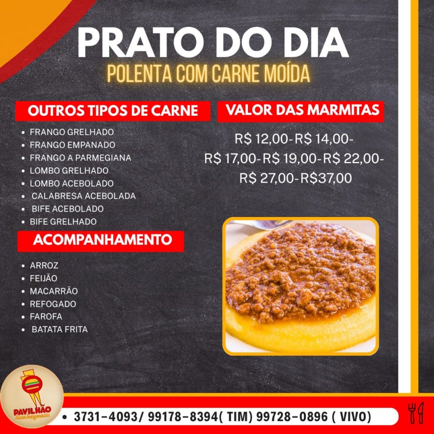 PRATO DO DIA - PAVILHÃO