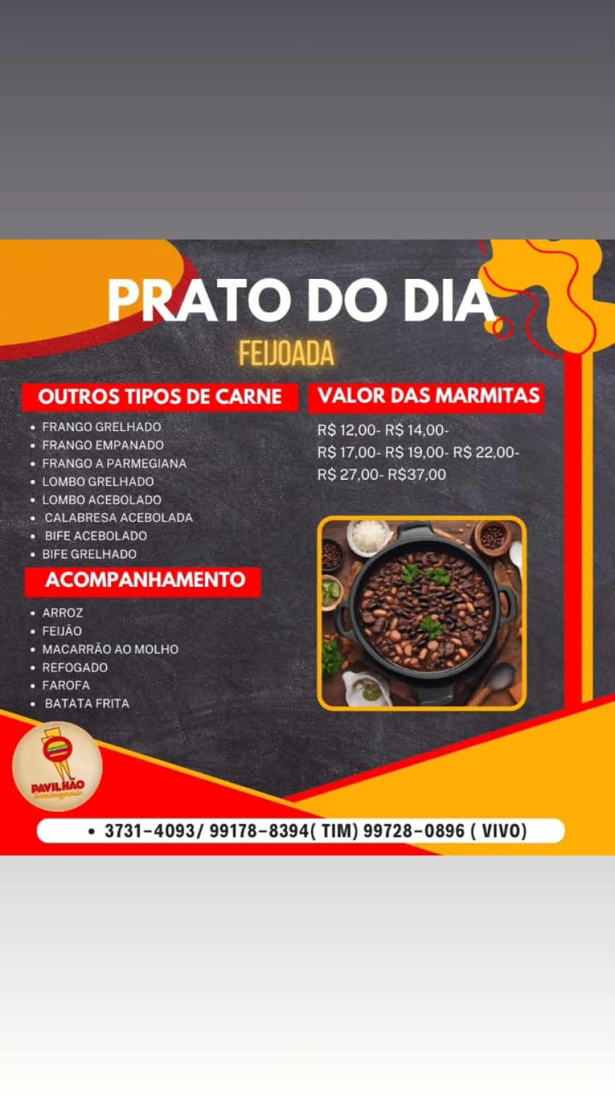 PRATO DO DIA - PAVILHÃO