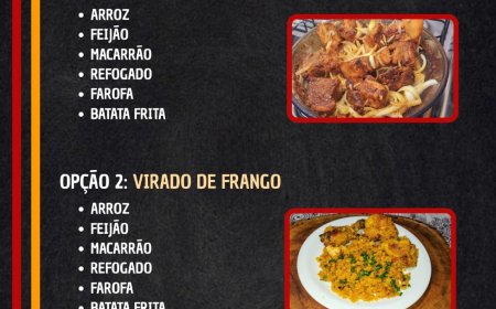 Cardápio terça-feira 27/01 Pavilhão Restaurante e Hamburgueria