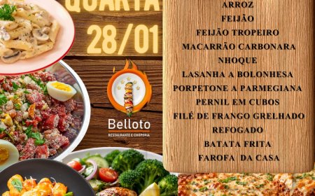 Cardápio quarta-feira 28/01 Espetinho Belloto