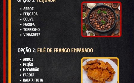 Cardápio quinta-feira 05/03 Pavilhão Restaurante e Hamburgueria