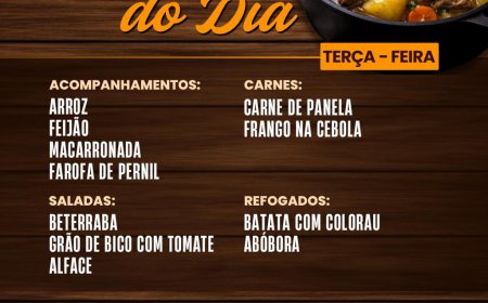 Cardápio terça-feira 17/03 Restaurante Parmezani & Lima