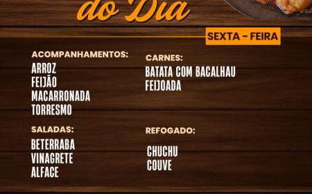 Cardápio Sexta-Feira 20/03 Restaurante Parmezani & Lima