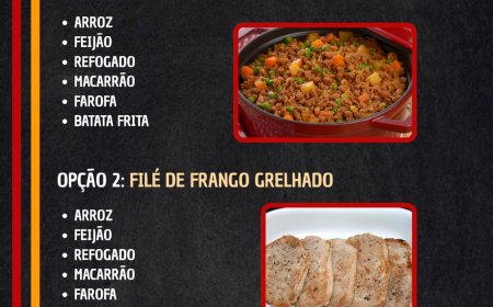 Cardápio terça-feira 24/03 Pavilhão Restaurante e Hamburgueria