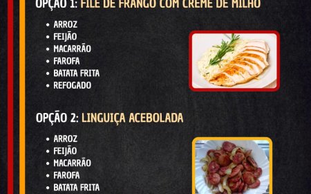 Cardápio quarta-feira 25/03 Pavilhão Restaurante e Hamburgueria