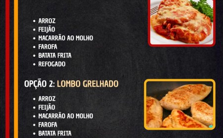 Cardápio segunda-feira 30/03 Pavilhão Restaurante e Hamburgueria