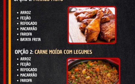 Cardápio terça-feira 07/04 Pavilhão Restaurante e Hamburgueria