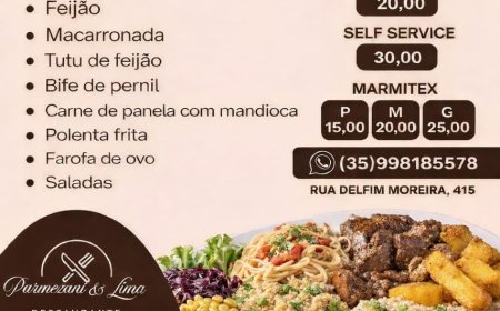 Cardápio terça-feira 14/04 Restaurante Parmezani & Lima