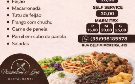 Cardápio segunda-feira 20/04 Restaurante Parmezani & Lima