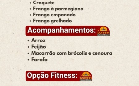 Cardápio segunda-feira 20/04 Restaurante Donana