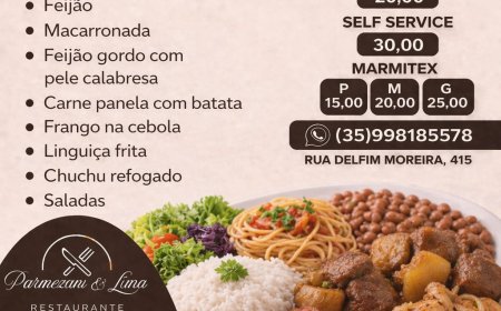 Cardápio quarta-feira 22/04 Restaurante Parmezani & Lima