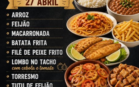 Cardápio segunda-feira 27/04 Restaurante Parmezani & Lima