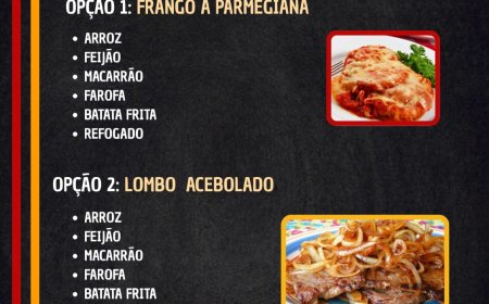 Cardápio segunda-feira 27/04 Pavilhão Restaurante e Hamburgueria