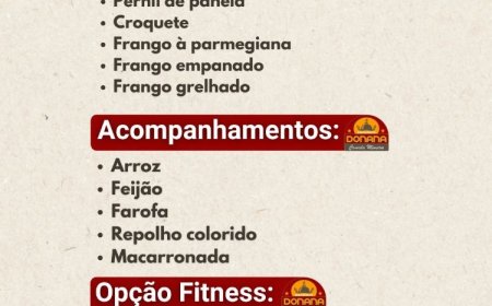 Cardápio segunda-feira 27/04 Restaurante Donana