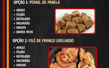 Cardápio terça-feira 28/04 Pavilhão Restaurante e Hamburgueria