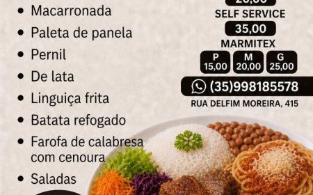 Cardápio terça-feira 05/05 Restaurante Parmezani & Lima
