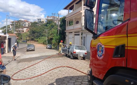 Incêndio em veículo mobiliza Corpo de Bombeiros
