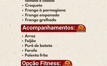 Cardápio, marmitas e Self-Service Restaurante Donana