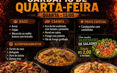 Cardápio quarta-feira 13/05 Espetinho Belloto
